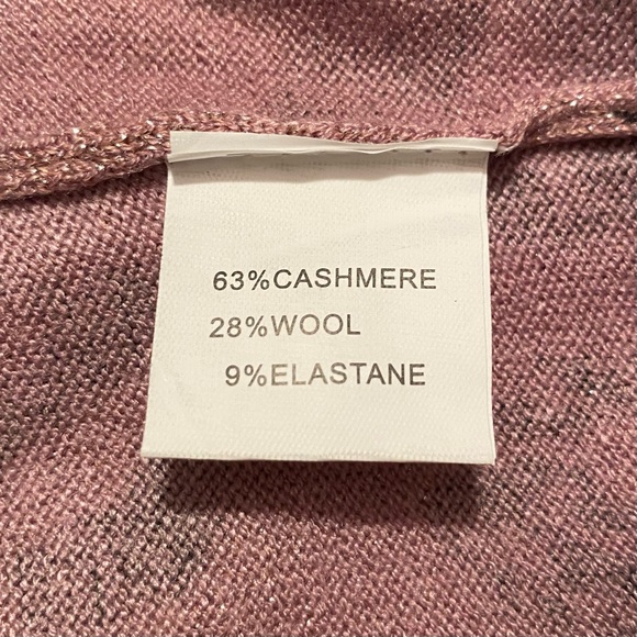 Linasi Women's Sweater Dusty Rose with Black Flower Details Size L - Picture 3 of 4